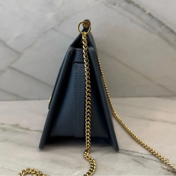 Polene Numero Sept Mini Handbag in Rare Blue Textured Leather - Picture 4 of 13